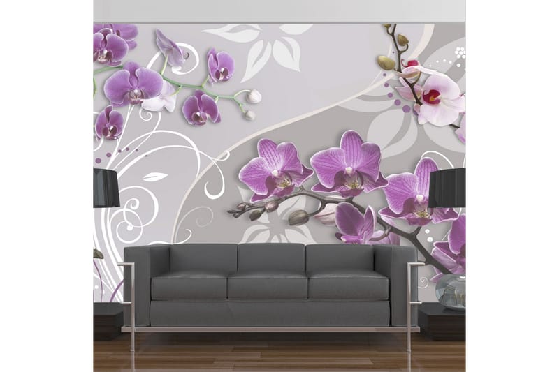 Fototapet Flight Of Purple Orchids 400x280 - Artgeist sp. z o. o. - Innredning - Veggdekorasjon - Tapeter - Fototapeter