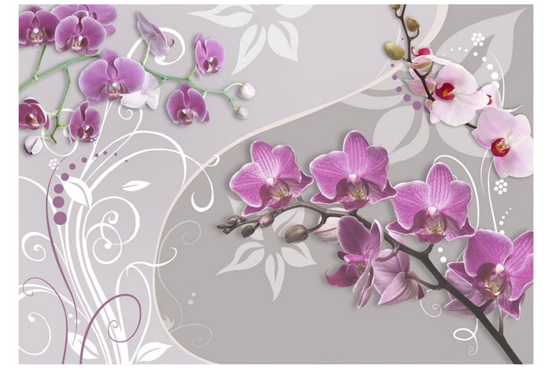 Fototapet Flight Of Purple Orchids 400x280 - Artgeist sp. z o. o. - Innredning - Veggdekorasjon - Tapeter - Fototapeter