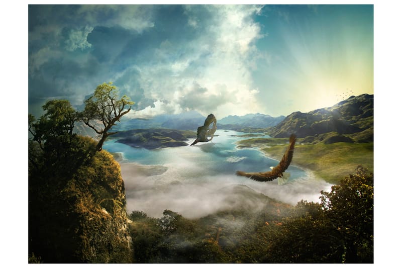 Fototapet Flight Over Lake 200x154 - Artgeist sp. z o. o. - Innredning - Veggdekorasjon - Tapeter - Fototapeter