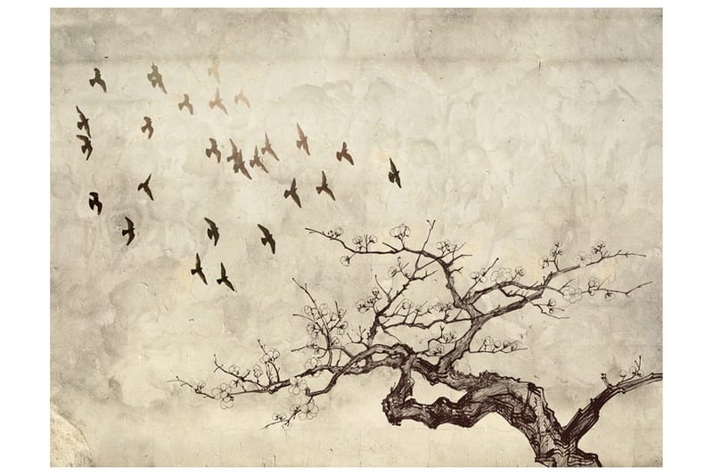Fototapet Flock Of Birds 400x309 - Artgeist sp. z o. o. - Innredning - Veggdekorasjon - Tapeter - Fototapeter