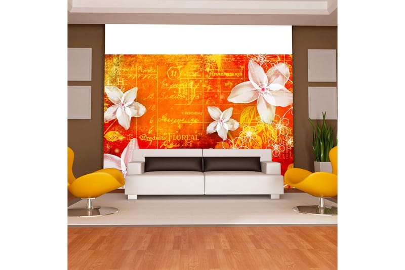 Fototapet Floral Notes II 200x140 - Artgeist sp. z o. o. - Innredning - Veggdekorasjon - Tapeter - Fototapeter