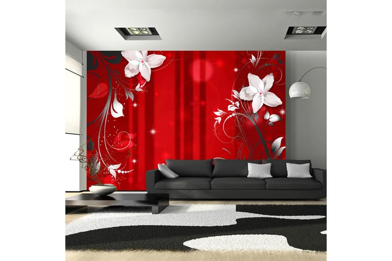 Fototapet Flowering Scarlet 350x245 - Artgeist sp. z o. o. - Innredning - Veggdekorasjon - Tapeter - Fototapeter