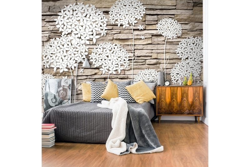 Fototapet Flowers On The Stone 100x70, Artgeist sp. z o. o.