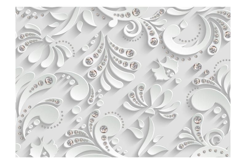 Fototapet Flowers With Crystals 100x70 - Artgeist sp. z o. o. - Innredning - Veggdekorasjon - Tapeter - Fototapeter