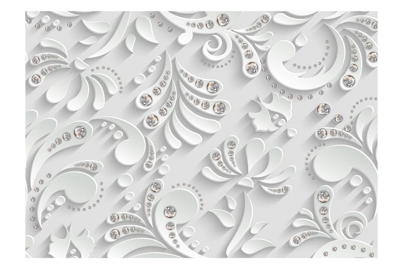 Fototapet Flowers With Crystals 250x175 - Artgeist sp. z o. o. - Innredning - Veggdekorasjon - Tapeter - Fototapeter