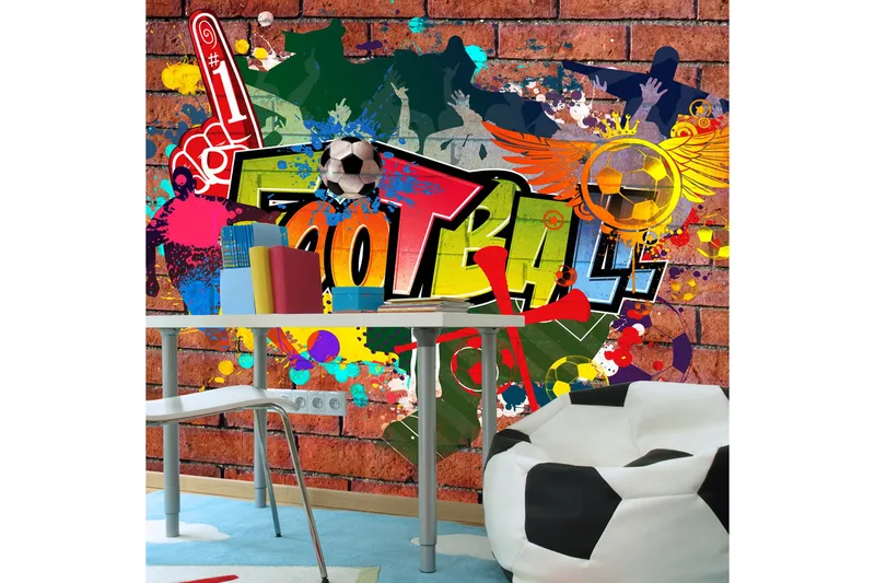 Fototapet Football fans! 200x140 - Artgeist sp. z o. o. - Innredning - Veggdekorasjon - Tapeter - Fototapeter