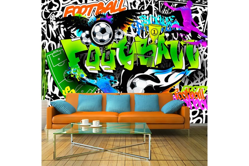 Fototapet Fotball Graffiti 100x70 - Artgeist sp. z o. o. - Fototapeter