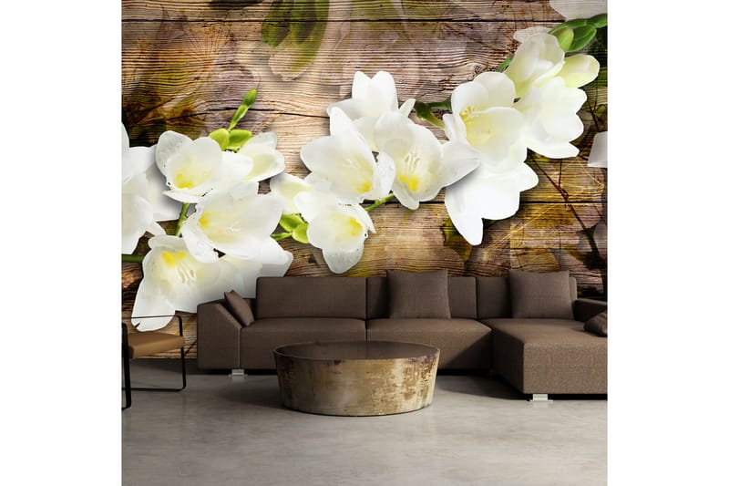 Fototapet Freesia On Wood 400x280, Artgeist sp. z o. o.