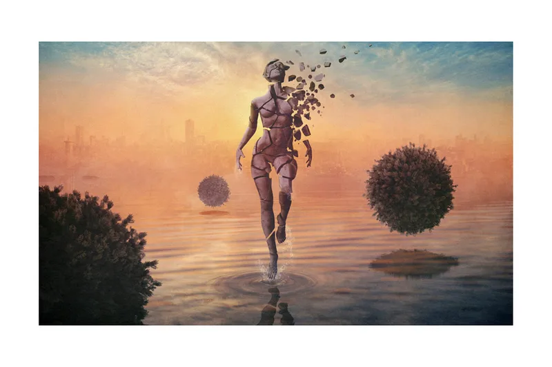 Fototapet Gå På Vannet 450x270 - Artgeist sp. z o. o. - Innredning - Veggdekorasjon - Tapeter - Fototapeter