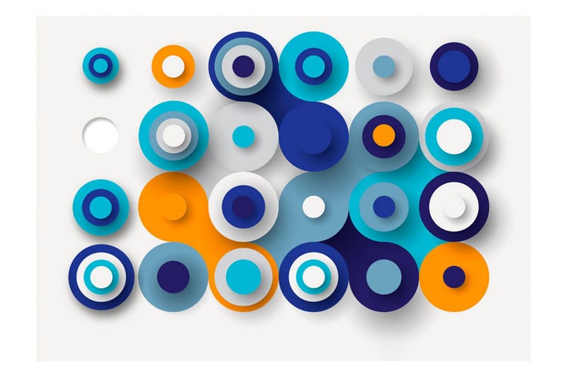 Fototapet Geometry Of Blue Wheels 100x70 - Artgeist sp. z o. o. - Innredning - Veggdekorasjon - Tapeter - Fototapeter