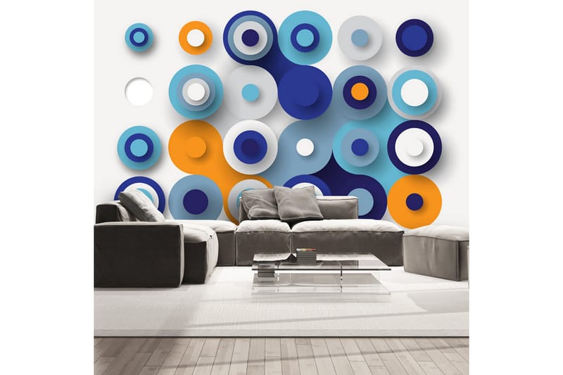 Fototapet Geometry Of Blue Wheels 200x140, Artgeist sp. z o. o.