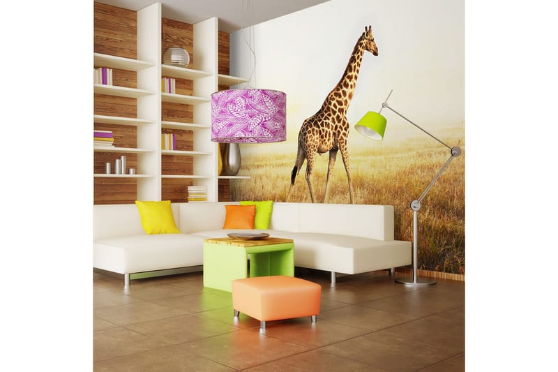 Fototapet Giraffe Go 200x154 - Artgeist sp. z o. o. - Innredning - Veggdekorasjon - Tapeter - Fototapeter