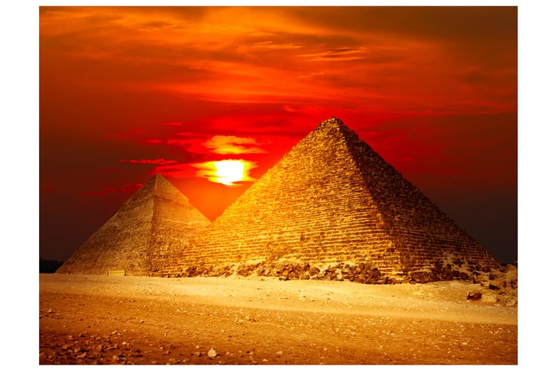 Fototapet Giza Necropolis Sunset 200x154, Artgeist sp. z o. o.