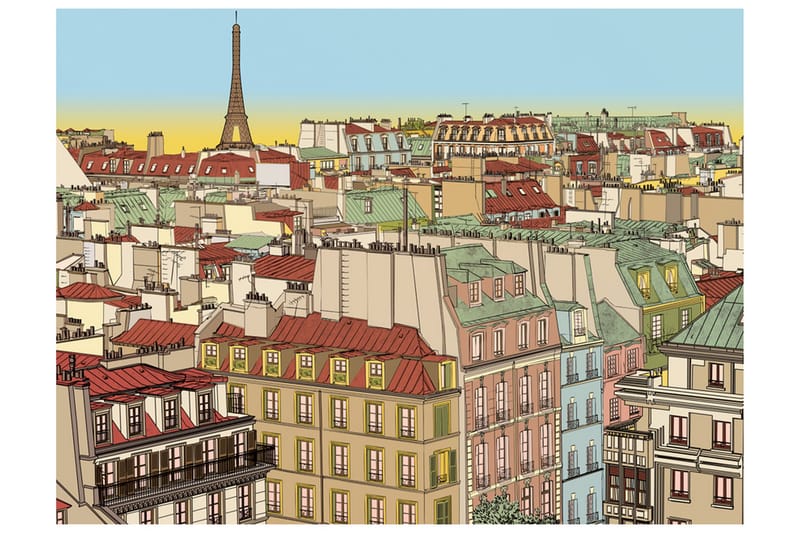 Fototapet God Morgen Paris! 350x270 - Artgeist sp. z o. o. - Innredning - Veggdekorasjon - Tapeter - Fototapeter