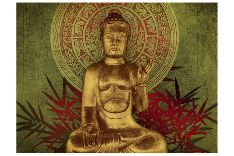 Fototapet Golden Buddha 400x309 - Artgeist sp. z o. o. - Innredning - Veggdekorasjon - Tapeter - Fototapeter