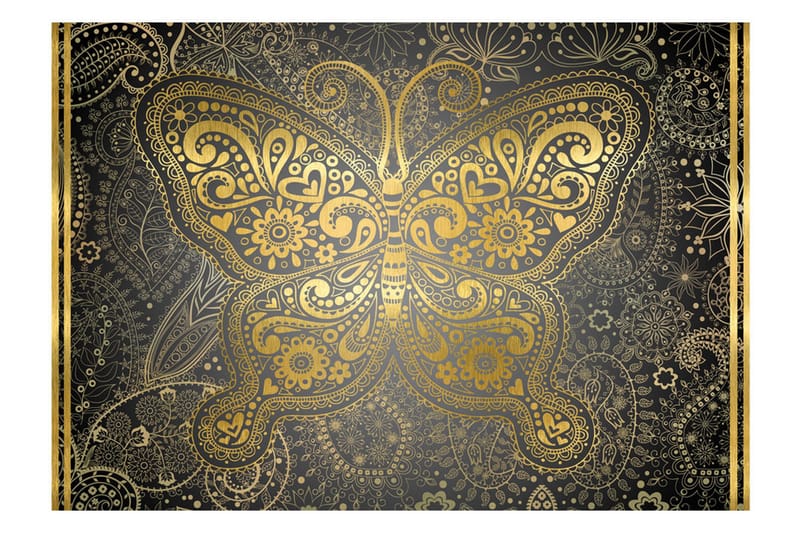 Fototapet Golden Butterfly 100x70 - Finnes i flere størrelser - Innredning - Veggdekorasjon - Tapeter - Fototapeter