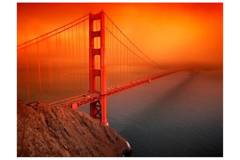 Fototapet Golden Gate Bridge 400x309 - Artgeist sp. z o. o. - Innredning - Veggdekorasjon - Tapeter - Fototapeter