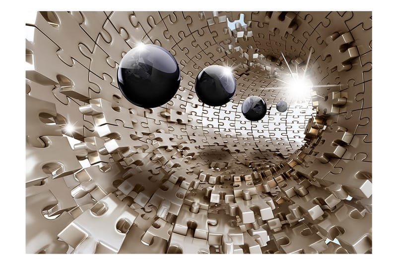 Fototapet Golden Jigsaw 250x175 - Artgeist sp. z o. o. - Innredning - Veggdekorasjon - Tapeter - Fototapeter