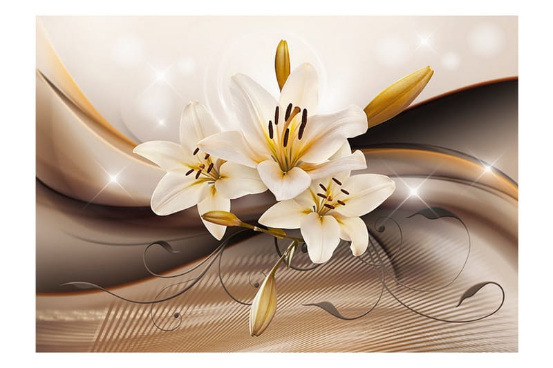 Fototapet Golden Lily 250x175 - Artgeist sp. z o. o. - Innredning - Veggdekorasjon - Tapeter - Fototapeter