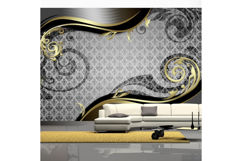 Fototapet Golden Snail 250x175 - Artgeist sp. z o. o. - Innredning - Veggdekorasjon - Tapeter - Fototapeter
