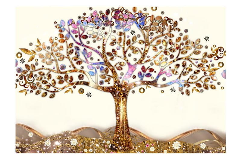 Fototapet Golden Tree 100x70 - Innredning - Veggdekorasjon - Tapeter - Fototapeter
