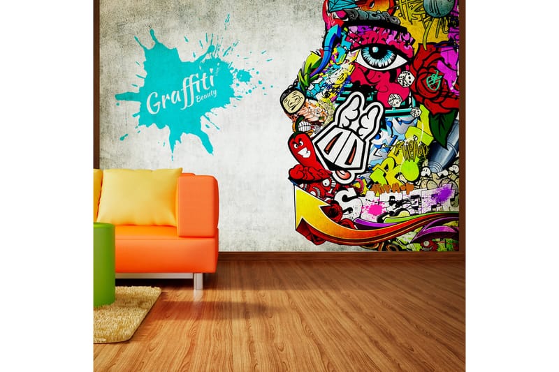 Fototapet Graffiti Beauty 300x210 - Artgeist sp. z o. o. - Innredning - Veggdekorasjon - Tapeter - Fototapeter