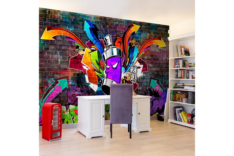 Fototapet Graffiti Colorful Attack 400x280 - Finnes i flere størrelser - Innredning - Veggdekorasjon - Tapeter - Fototapeter
