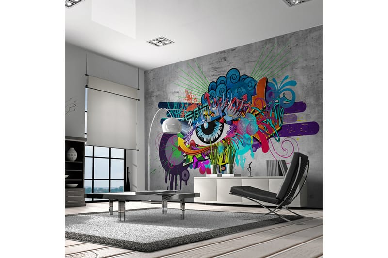 Fototapet Graffiti Eye 300x210 - Artgeist sp. z o. o. - Innredning - Veggdekorasjon - Tapeter - Fototapeter