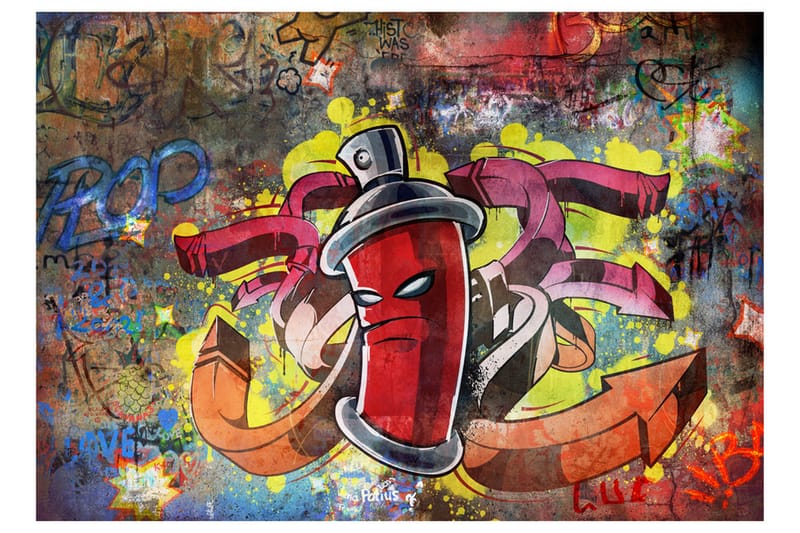 Fototapet Graffiti Monster 250x175 - Artgeist sp. z o. o. - Innredning - Veggdekorasjon - Tapeter - Fototapeter