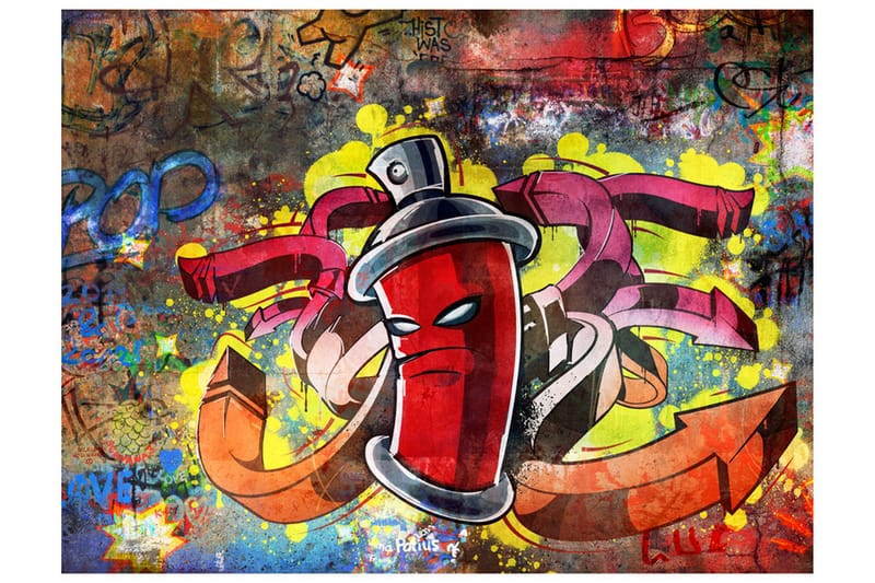 Fototapet Graffiti Monster 350x270 - Artgeist sp. z o. o. - Innredning - Veggdekorasjon - Tapeter - Fototapeter
