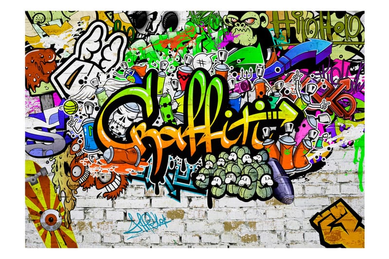 Fototapet Graffiti On The Wall 250x175 - Fototapeter