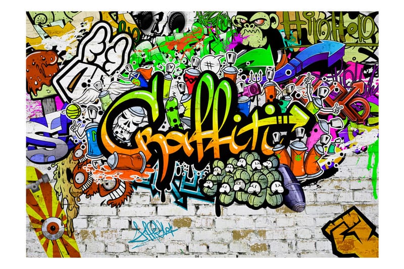 Fototapet Graffiti On The Wall 400x280 - Artgeist sp. z o. o. - Innredning - Veggdekorasjon - Tapeter - Fototapeter