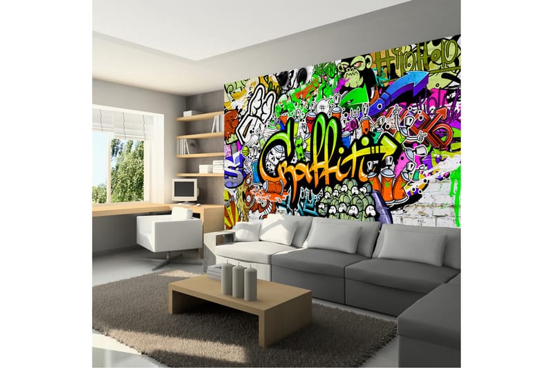 Fototapet Graffiti On The Wall 400x280 - Artgeist sp. z o. o. - Innredning - Veggdekorasjon - Tapeter - Fototapeter