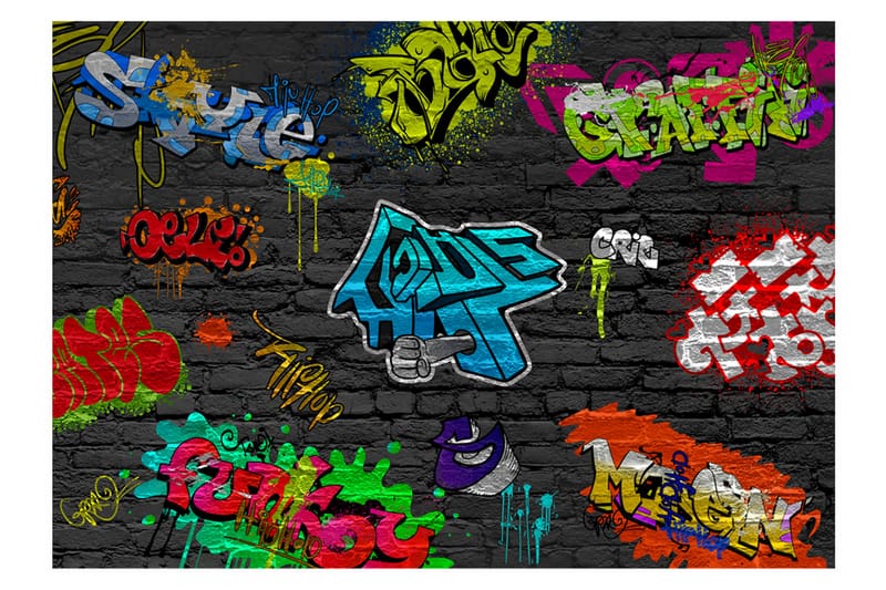 Fototapet Graffiti Wall 200x140 - Artgeist sp. z o. o. - Innredning - Veggdekorasjon - Tapeter - Fototapeter
