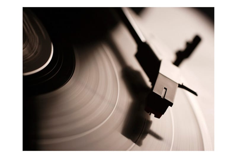Fototapet Gramophone And Vinyl Record 200x154 - Artgeist sp. z o. o. - Innredning - Veggdekorasjon - Tapeter - Fototapeter