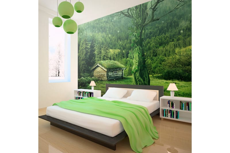 Fototapet Green Detached 200x154 - Artgeist sp. z o. o. - Innredning - Veggdekorasjon - Tapeter - Fototapeter