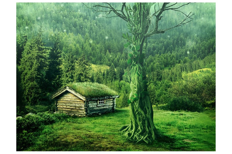 Fototapet Green Detached 250x193 - Artgeist sp. z o. o. - Innredning - Veggdekorasjon - Tapeter - Fototapeter