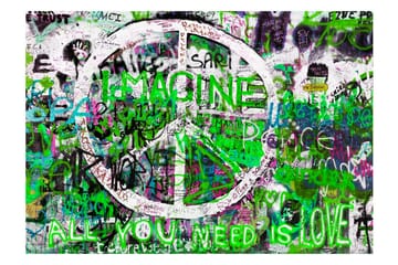 Fototapet Green Graffiti 150x105 - Innredning - Veggdekorasjon - Tapeter - Fototapeter