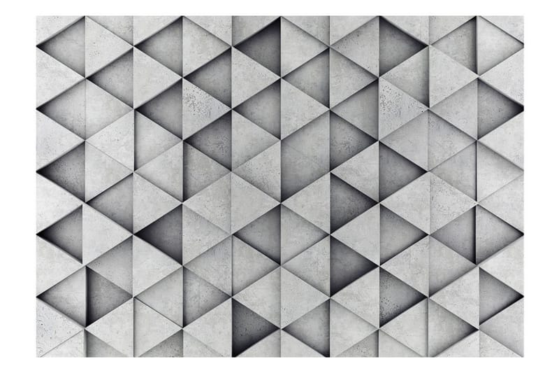 Fototapet Grey Triangles 200x140 - Finnes i flere størrelser - Innredning - Veggdekorasjon - Tapeter - Fototapeter