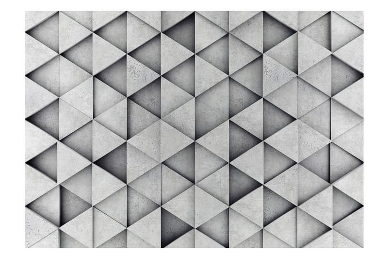 Fototapet Grey Triangles 250x175 - Innredning - Veggdekorasjon - Tapeter - Fototapeter