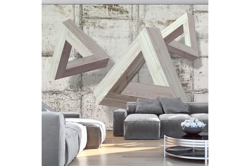 Fototapet Grey Trio 100x70 - Innredning - Veggdekorasjon - Tapeter - Fototapeter