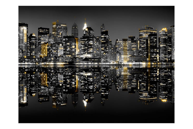 Fototapet Gull Og Sølv NYC 350x270 - Artgeist sp. z o. o. - Innredning - Veggdekorasjon - Tapeter - Fototapeter