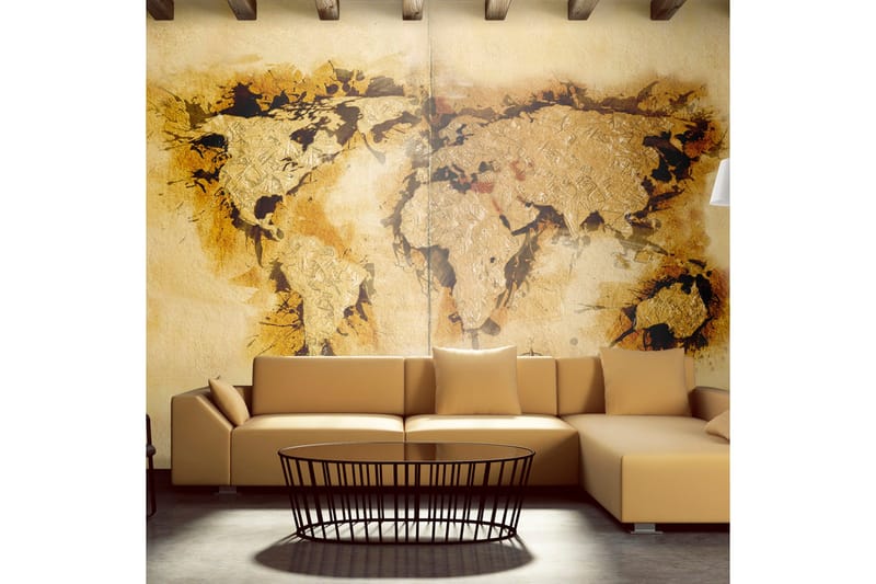 Fototapet Gullgraver Kart Over Verden 450x270, Artgeist sp. z o. o.