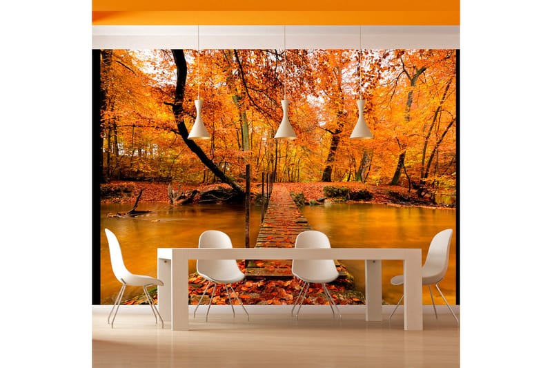 Fototapet Høst Bro 300x231 - Artgeist sp. z o. o. - Innredning - Veggdekorasjon - Tapeter - Fototapeter