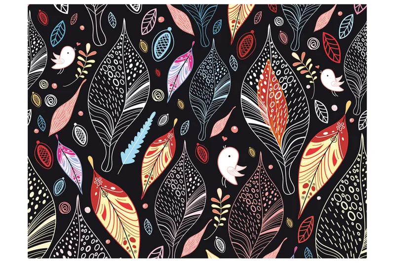 Fototapet Høstløv På Svart Bakgrunn 300x231, Artgeist sp. z o. o.