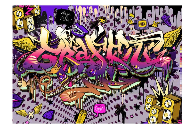 Fototapet Hey You! 100x70 - Finnes i flere størrelser - Innredning - Veggdekorasjon - Tapeter - Fototapeter