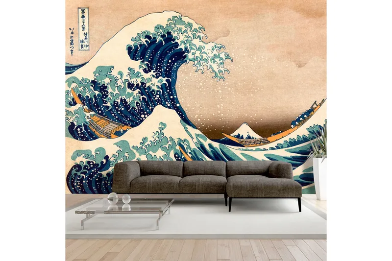 Fototapet Hokusai The Great Wave Off Kanagawa 150x105 - Artgeist sp. z o. o. - Innredning - Veggdekorasjon - Tapeter - Fototapeter