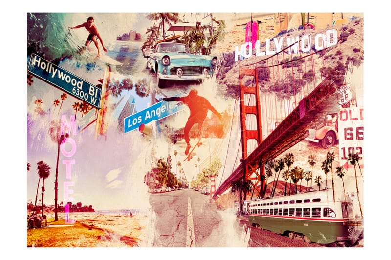 Fototapet Hollywood Miami Los Angeles 250x175 - Artgeist sp. z o. o. - Innredning - Veggdekorasjon - Tapeter - Fototapeter