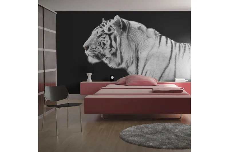 Fototapet Hvit Tiger 400x309 - Artgeist sp. z o. o. - Innredning - Veggdekorasjon - Tapeter - Fototapeter