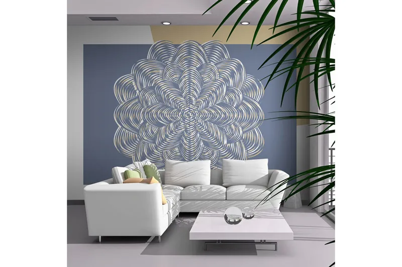 Fototapet Hvit Pryd 350x270 - Artgeist sp. z o. o. - Innredning - Veggdekorasjon - Tapeter - Fototapeter